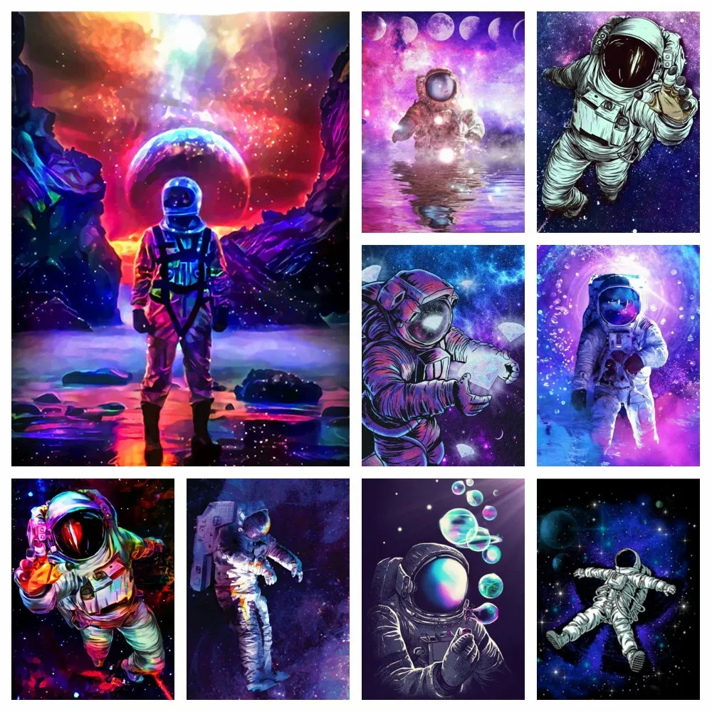 

5D DIY Diamond Painting Astronaut Universe Scenery Embroidery Mosaic Pictures Full Drill Cross Stitch Kit Living Room Home Decor