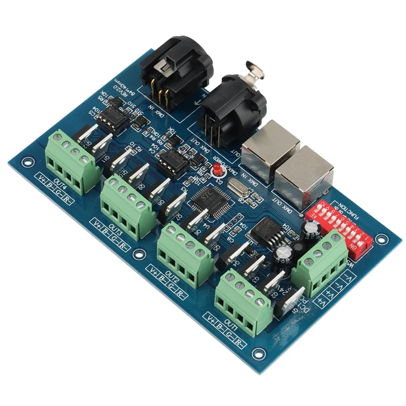 DC12V-24V 12-канальный светодиодный декодер DMX512 4 группы 12Chx2a DMX-декодер диммер XRL 3P RJ45