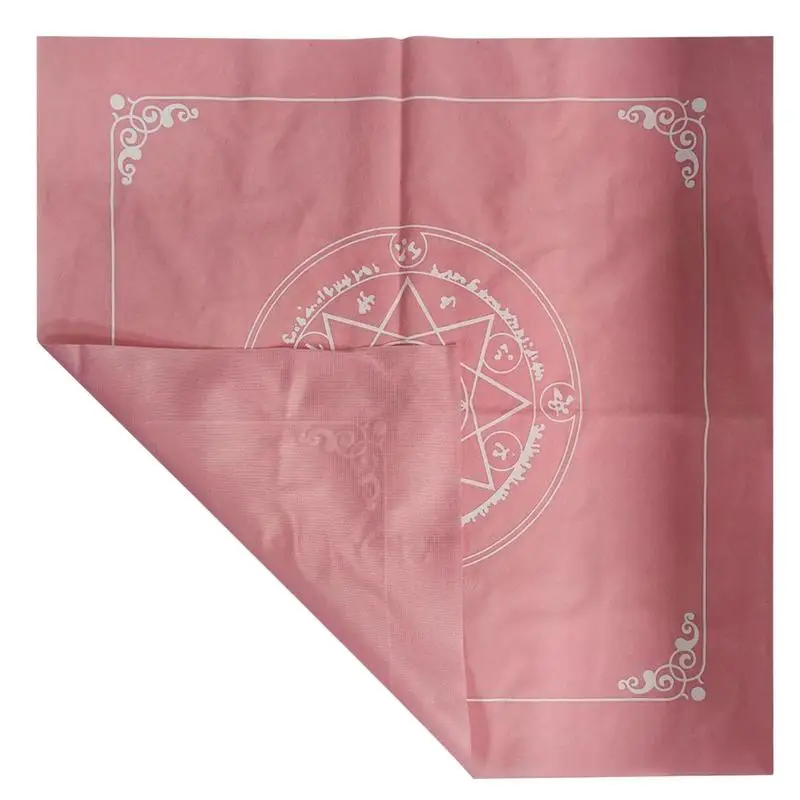 

Pink Tarots Tablecloth Star Pagan Altar Cloth Soft Tarots Cloth Divination Astrology Board Game Tarot Mat 49x49cm