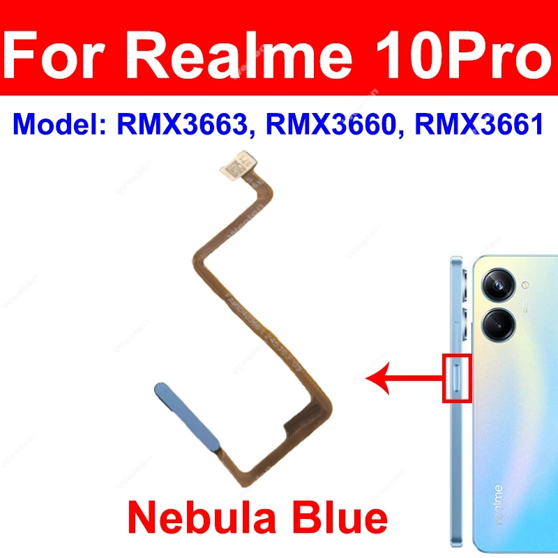 Шлейф кнопки питания и сканера отпечатков для Realme 10 10S 10T 10 Pro 5G, боковой сенсор, запчасти для ремонта (art.: 3920dd2e59ebd) - 3920dd2e59ebd