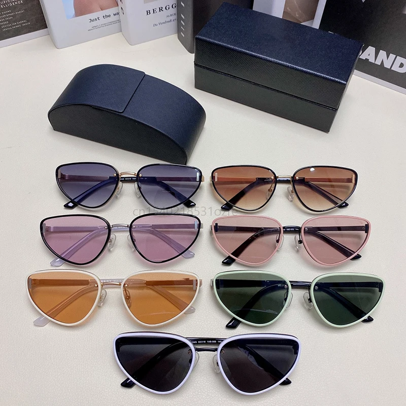 

Sexy Cat Eye Sunglasses Women Mirror Black Trend Small Triangle UV400 Shades Polarized Vintage Eyewear Sun Protection PR57WS