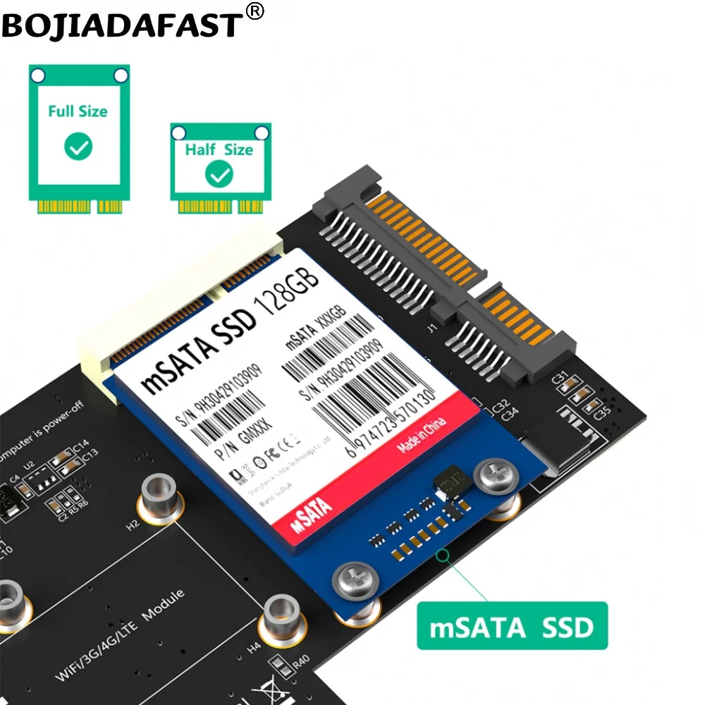 Адаптер-переходник PCI Express 1X в Mini PCI-E и MSATA держатель SIM-карты 2 антенны для модуля