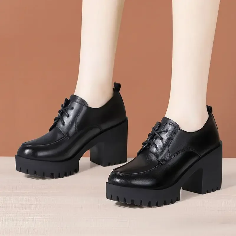 8 см маленькие размеры 33–43 оксфорды в британском стиле с глубоким вырезом и мехом