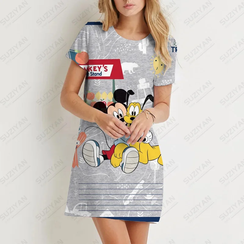 

Свободное длинное платье с коротким рукавом и круглым вырезом