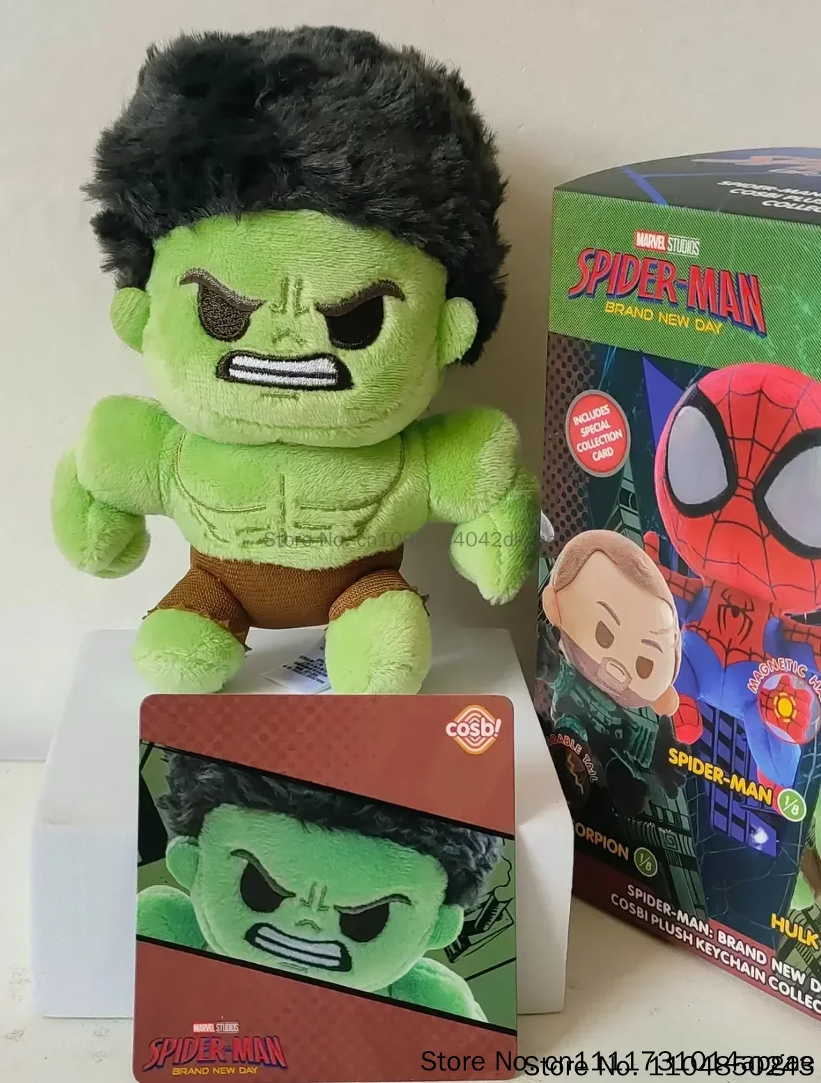 Фото Hot Toys Человек-паук Cosbi: плюшевый брелок-персонаж в закрытой упаковке, Халк, Скорпион. Коллекционный элегантный декор для взрослых коллекционеров. №5