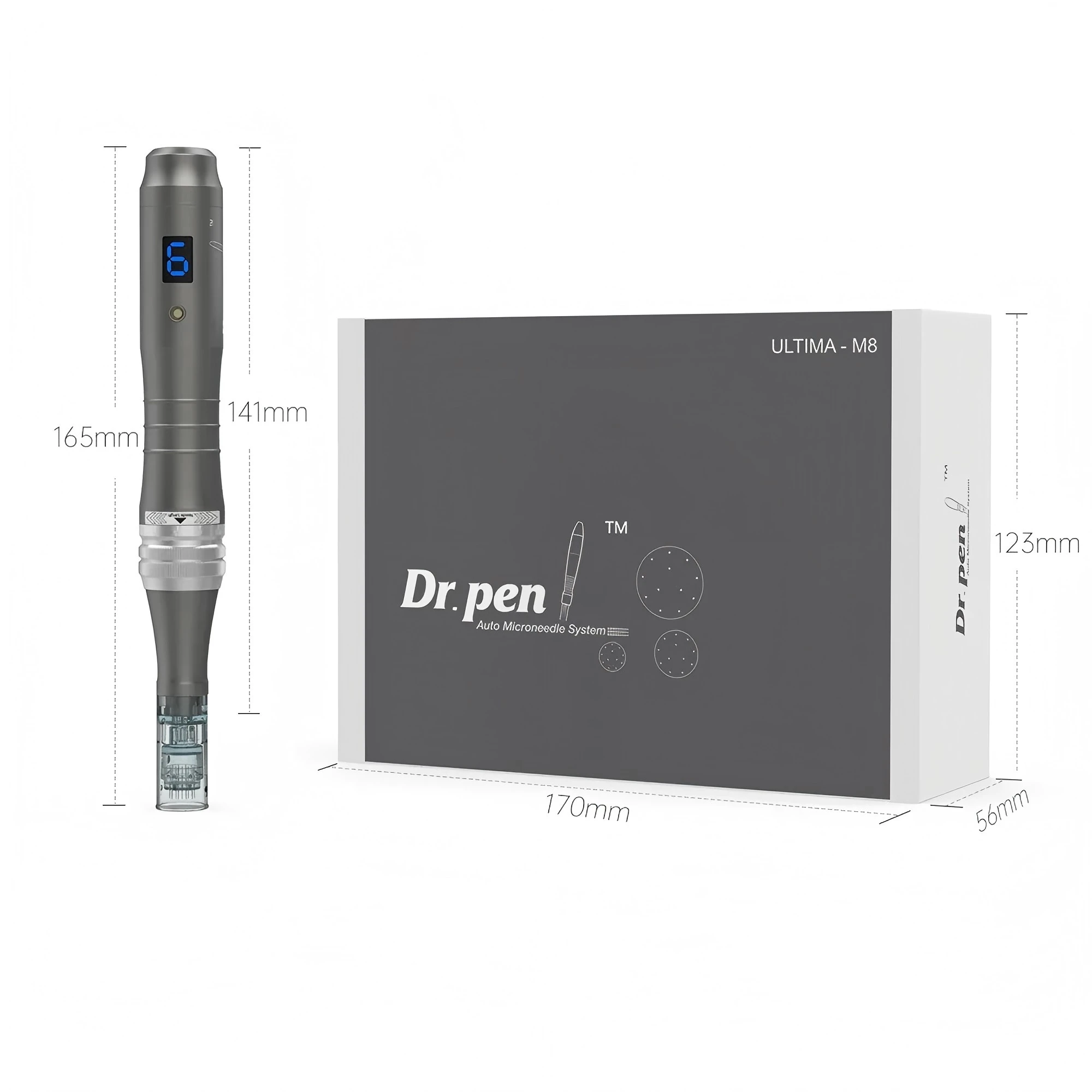 Dr pen M8 Microneedling с 10-мя иглами, инструмент для ухода за кожей лица, беспроводная микроигольная роликовая ручка, косметическая машина для женщин и мужчин (art.: 3920cec034c06) - 3920cec034c06