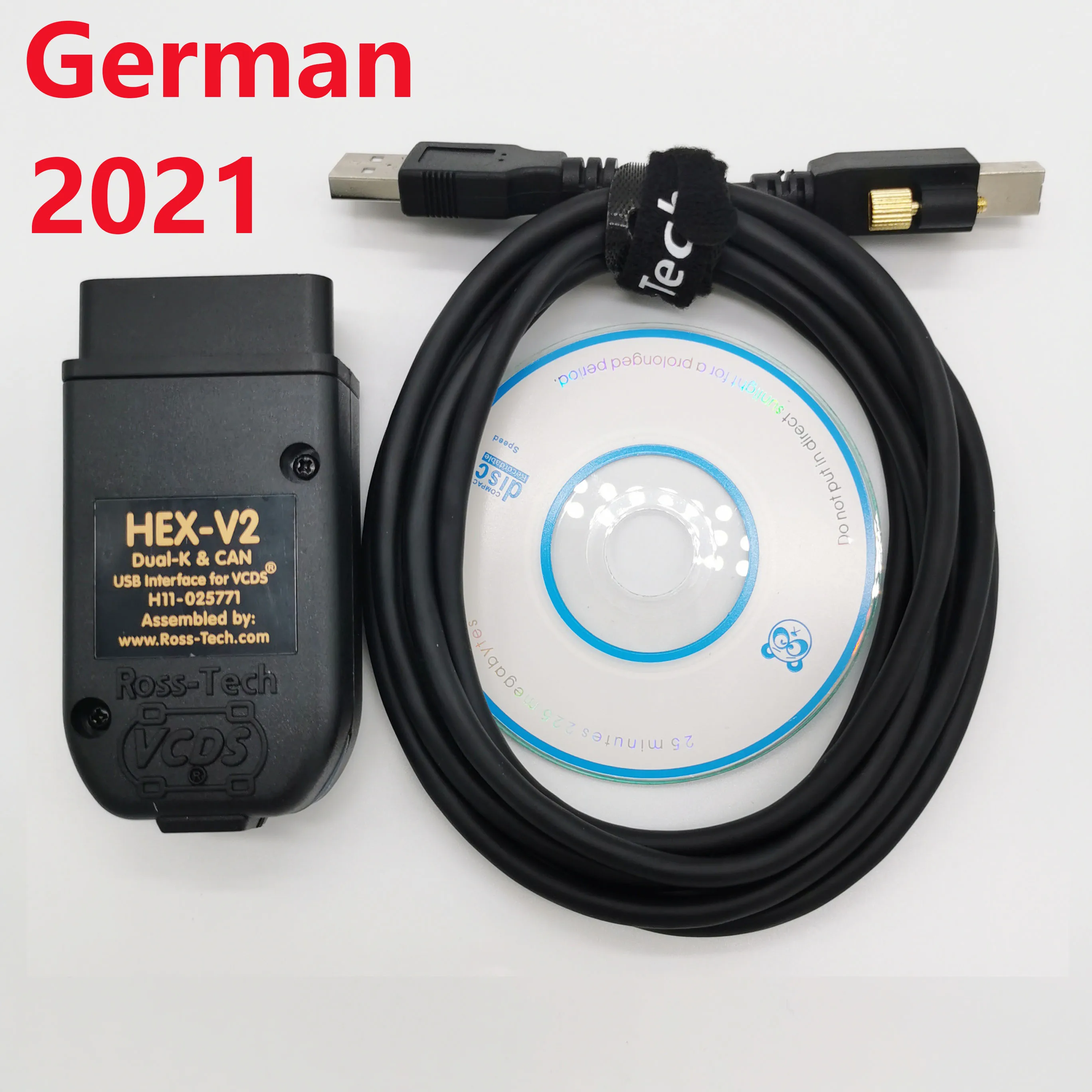 VCDS VAG COM 2022 HEX V2 USB интерфейс VagCom 21 9 OBDII тестеры для VW AUDI Skoda Seat Английский Немецкий OBD