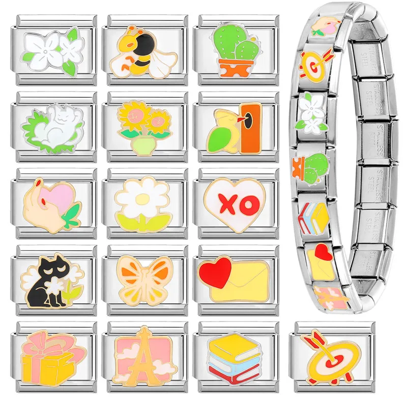 Браслет из нержавеющей стали с бабочкой 9 мм цвет в ассортименте