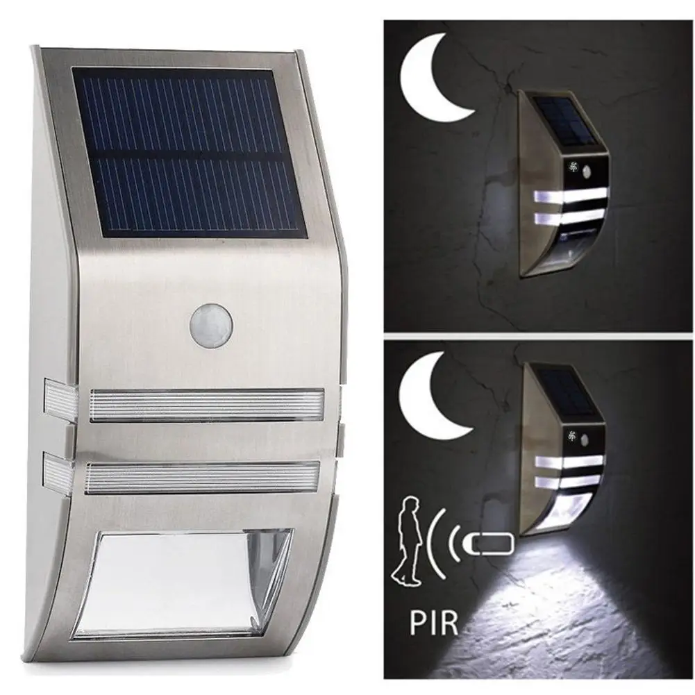 

1PC Steel Shell LED Solar Garden Lamp Outdoor Waterproof Body Induction Motion Sensor Wall Mount Light