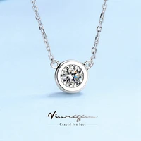 vinregem 925 sterling silver 18k white gold 1ct moissanite pass test diamond necklace for women wedding gift sets drop shipping