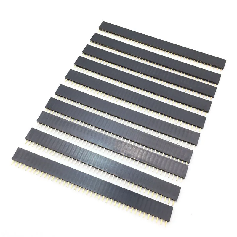 

50PCS/lot 40Pin 2.54mm Single Row Straight Female Pin Header 1x40P Strip PBC