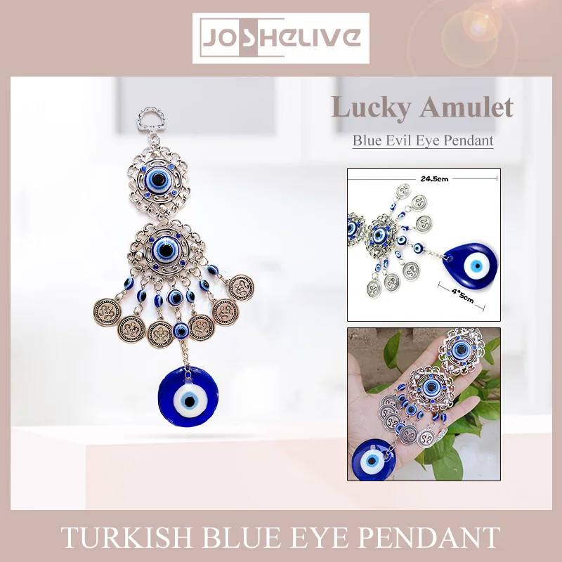 

Turkish Blue Evil Eye Hamsa Hand Elephant Amulet Wall Protection Hanging Lucky Home Wall Hanging Ornament