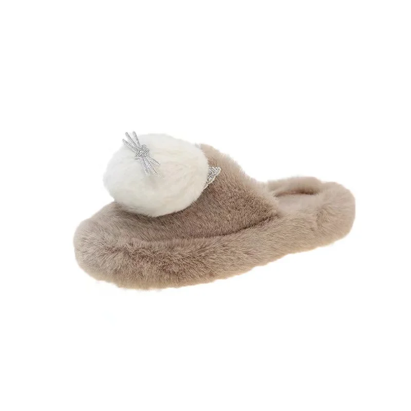 2023 Autumn/Winter New Style Blown Soft Sole Baotou Slop Slippers with Plush And Thickened Cute Cat Fashion Casual Plush Slipper