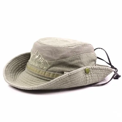 Men's Cap Summer Mesh Breathable Retro 100% Cotton Bucket Hat Panama Jungle Fishing Hats Novelty Dad's Beach Cap Bucket Hat images - 6