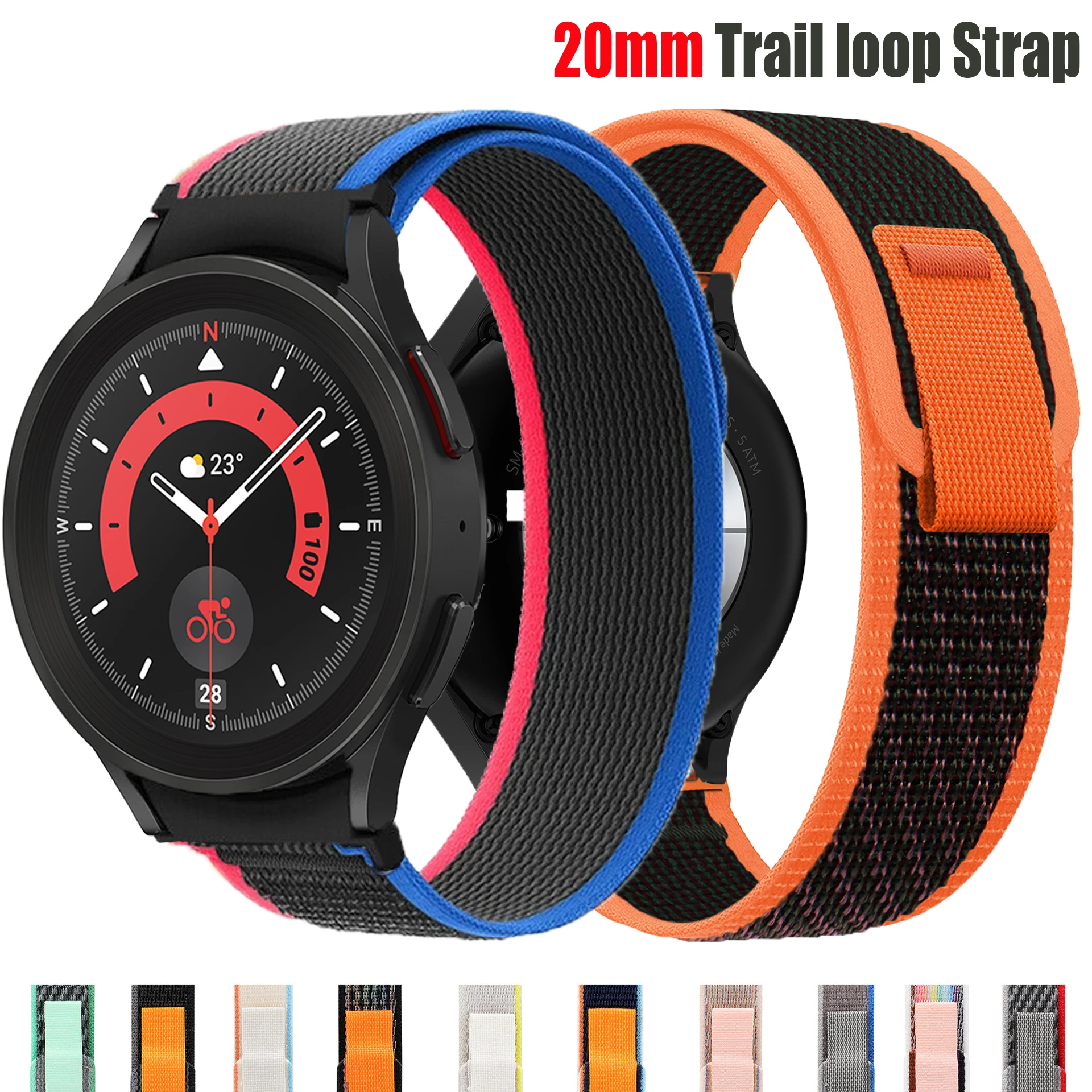 

Trail Loop Strap For Samsung Galaxy Watch Band 6 5 Pro 45mm 4 Classic No Gap 20mm Nylon Bracelet Galaxy Watch 4 5 44mm 40mm Belt