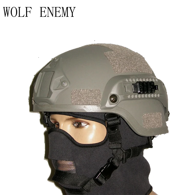 

Mich 2000 Military Tactical Combat Helmet w/ NVG Mount & Side Rail For Airsoft Paintball Field game Movie Prop Cosplay