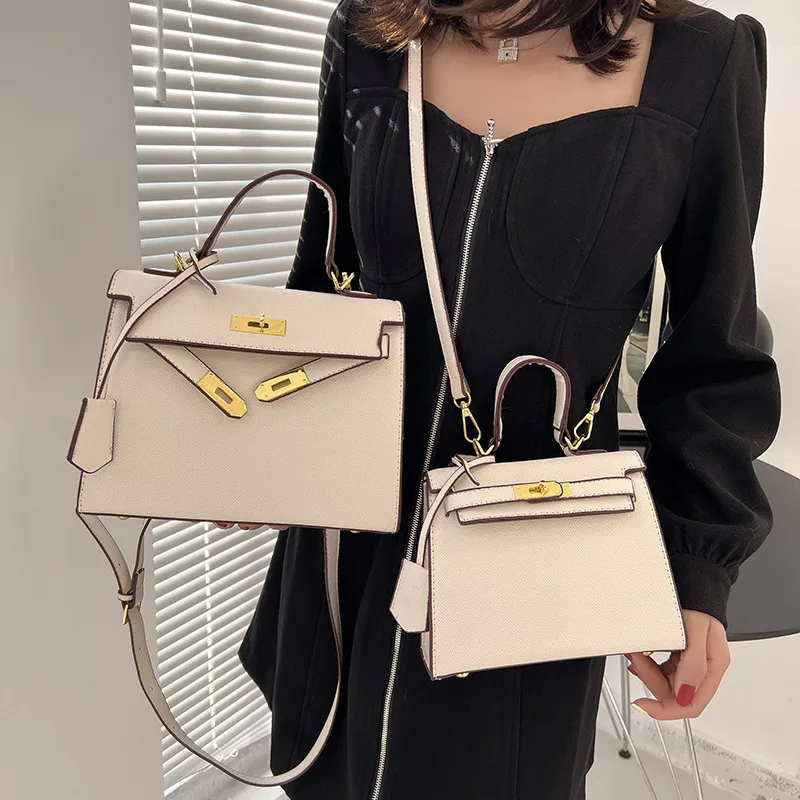 

New Women's Luxury Handheld Bag Ladies Solid Crossbody Bag Fashion Protable Litchi Pattern Handbag designer bag womens bag