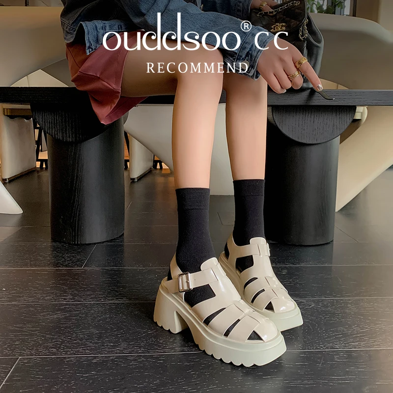 

Ods Summer Platform Sandals Women Round Toe Hollow Outs Roman Shoes Women Thick Sole Casual Beach Sandals Woman Sandalias Mujer