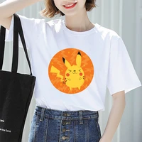 short sleeve pikachu vintage lovely style summer women print t shirt female casual top tshirts cartoon graphic tee t shirt
