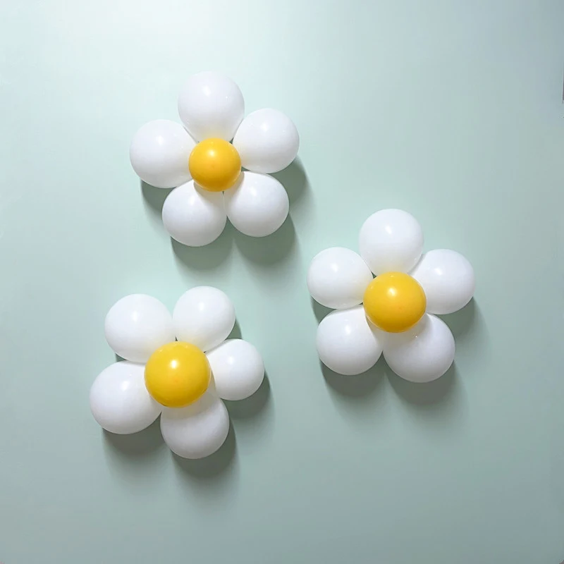 6/18 шт. лимонно-белые воздушные шары с ромашками в стиле бохо свадебный душ два