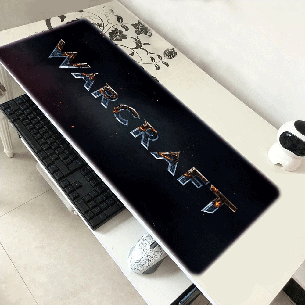 

World of Warcraft Mouse Pads Pad Large Anime Keyboard Computer Mat Custom 900x400 Rubber Mousepad Company on the Table Gaming Pc