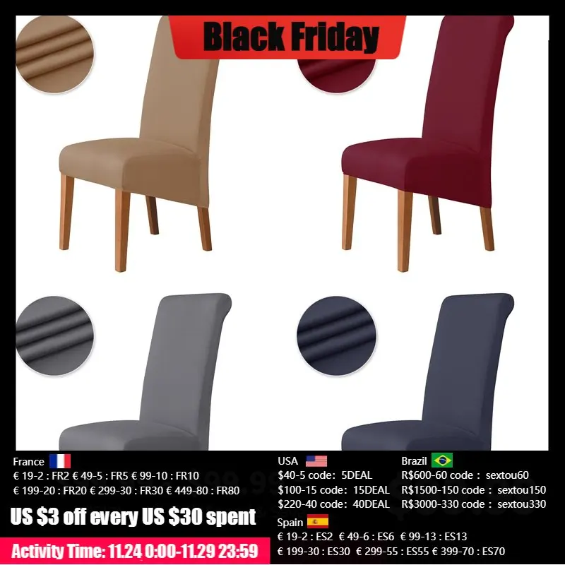 

Чехол на стул с высокой спинкой, мягкий эластичный чехол из полиэстера для офиса, отеля, свадьбы, банкета, домашнего декора, защита сиденья