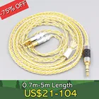 8 Core ручная работа цвет серебристый, Золотой покрытием плетеный кабель для наушников для Sennheiser HD700 наушники гарнитура LN007303