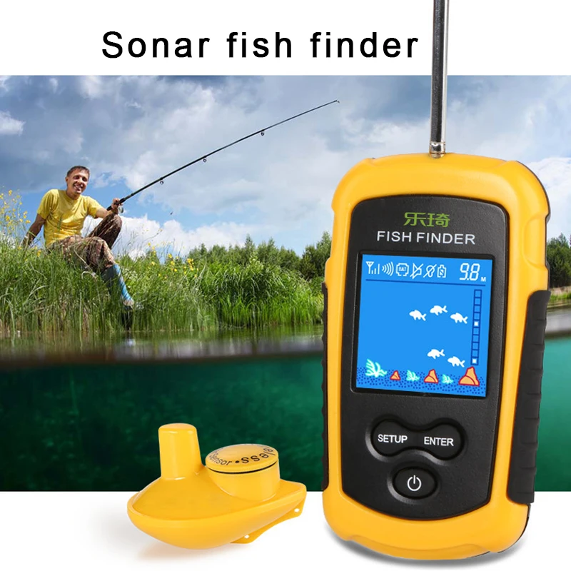 Fishing Gear Alarm 100M Portable Sonar Fish Finders Fishing lure Echo Sounder Fishing Finder Alarm Transducer Lake Sea Fishing