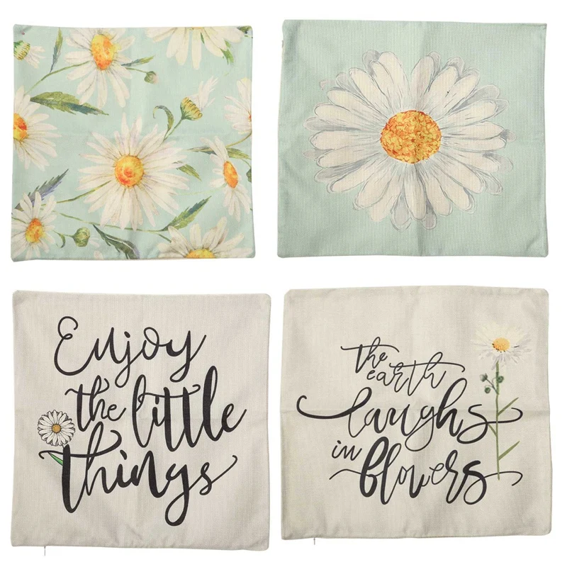 

Летние украшения, наволочки с маргариткой, декоративные подушки в цветочек, украшение для весны и лета, фермерский Декор