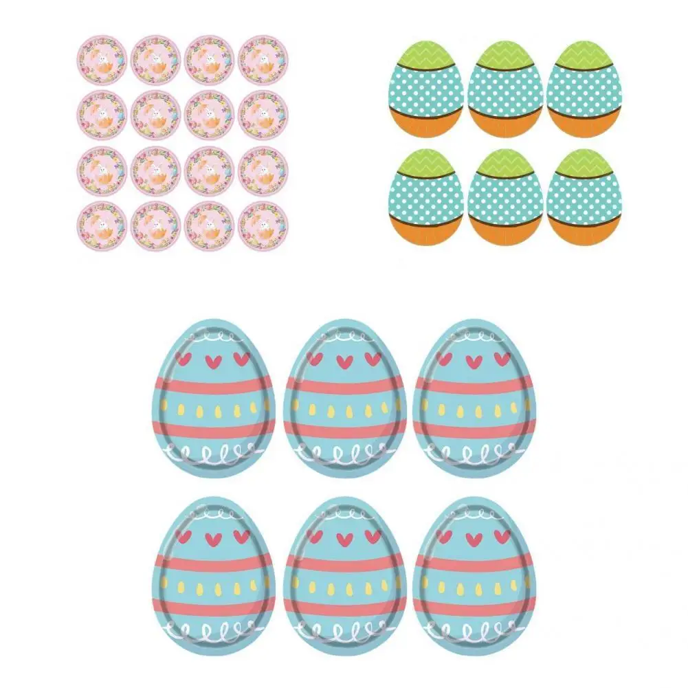 Декоративная одноразовая пластиковая Пасхальная тематическая тарелка набор