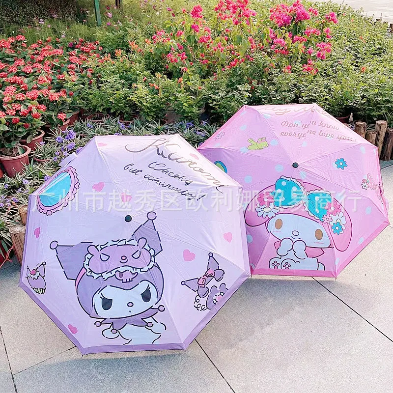 

Kawaii Sanrioed аниме мультфильм серии HelloKitty mymelody Kuromi Милая Мода Высокое качество автоматический солнцезащитный зонт