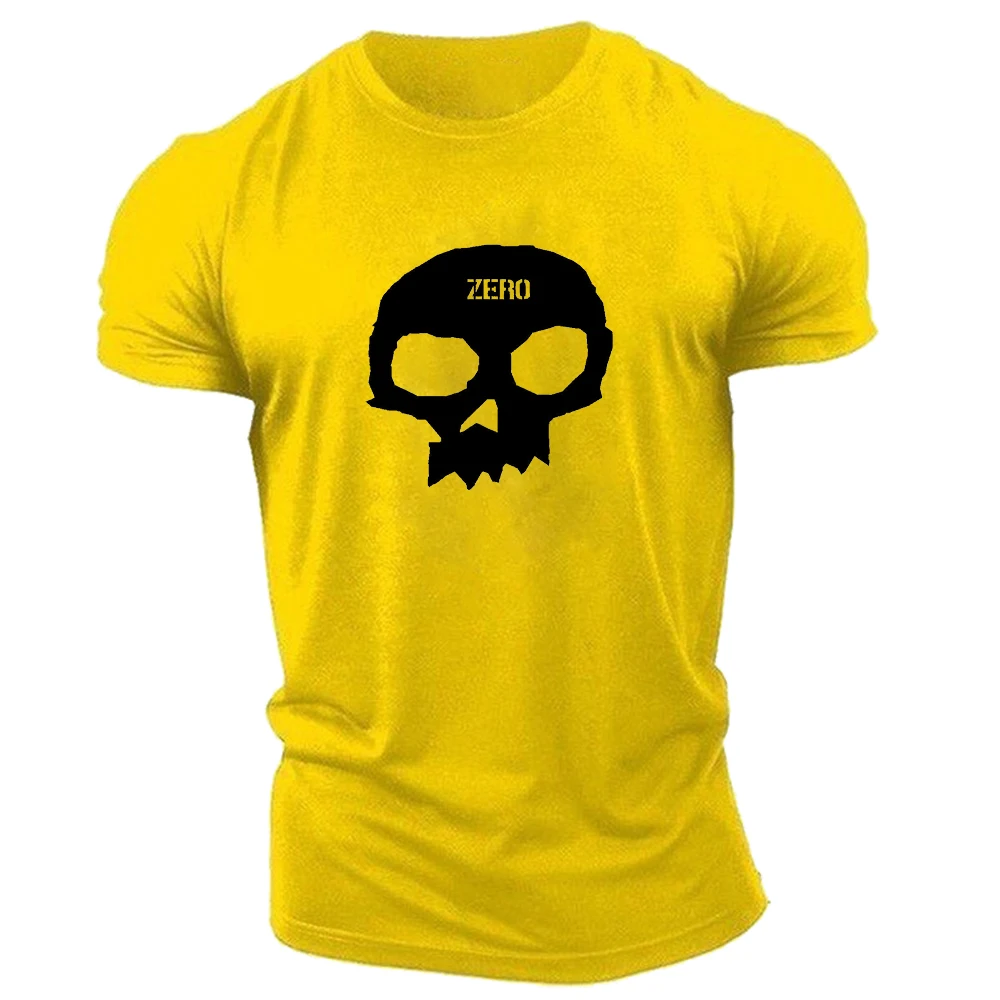 

Мужская футболка с коротким рукавом, круглым вырезом и принтом черепа