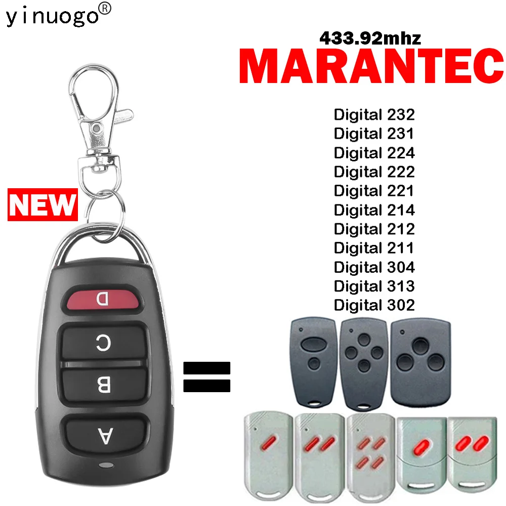 

MARANTEC Remote Control Garage Door 433mhz Fixed Code MARANTEC Digital 302 232 231 224 222 221 214 212 211 304 313 Gate Opener