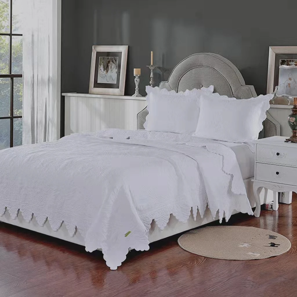 

3pcs High-end Bedspread on the bed Plaid Cotton Linens double blanket quilt bed linen for home Bedspreads bed covers pillow case