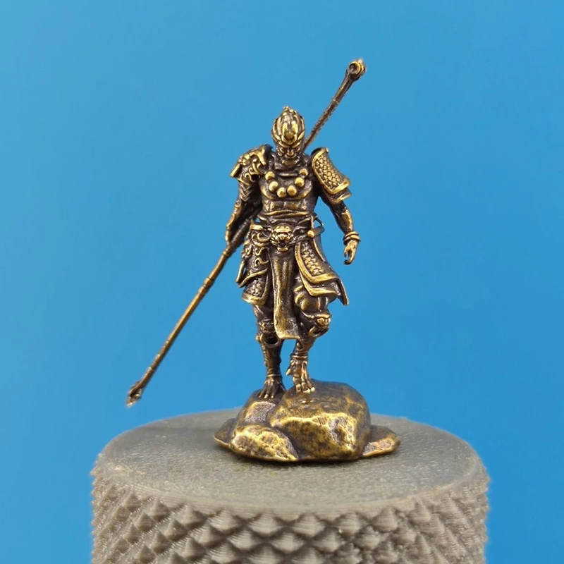 Антикварные миниатюрные фигурки обезьяны Сунь Укун ремесло мини-золотая статуя