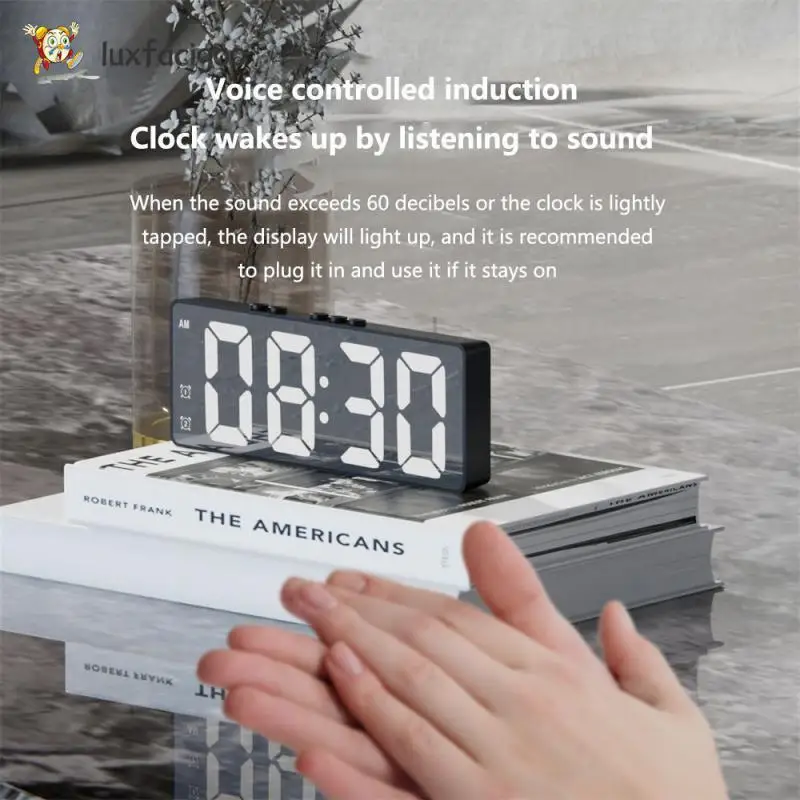 Sleek Design Compact Plug-in Led Clock For Students Student Clock Versatile Stylish