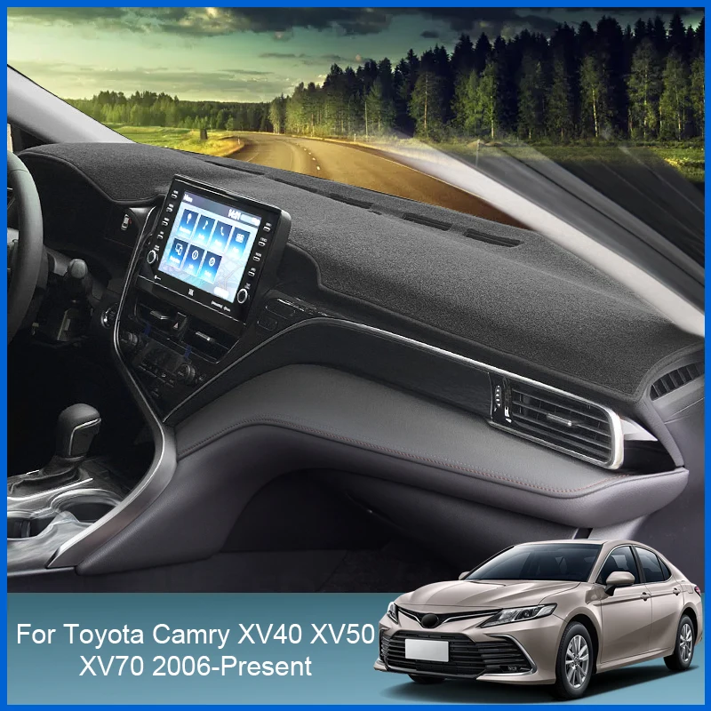 

For Toyota Camry XV40 XV50 XV70 2006-Present Auto Dashboard Cover Protective Pad Artificial Sunshade Carpet Car Accessories