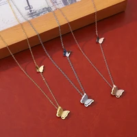 stainless steel butterfly pendant necklace for women fashion necklace girl cute neck chains chokers 2022 charms silvergold
