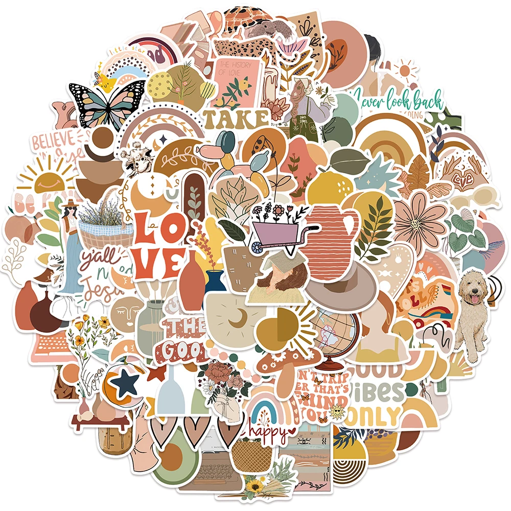 

10/30/50/100PCS Bohemian Cartoon Art Stickers Aesthetic Graffiti Decals Skateboard Fridge Guitar DIY Cool Boho Sticker Decal