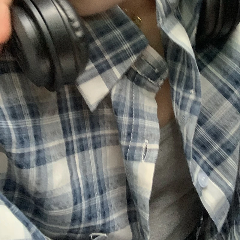 Женские клетчатые рубашки QOERLIN с отложным воротником новинка 2022 однобортная