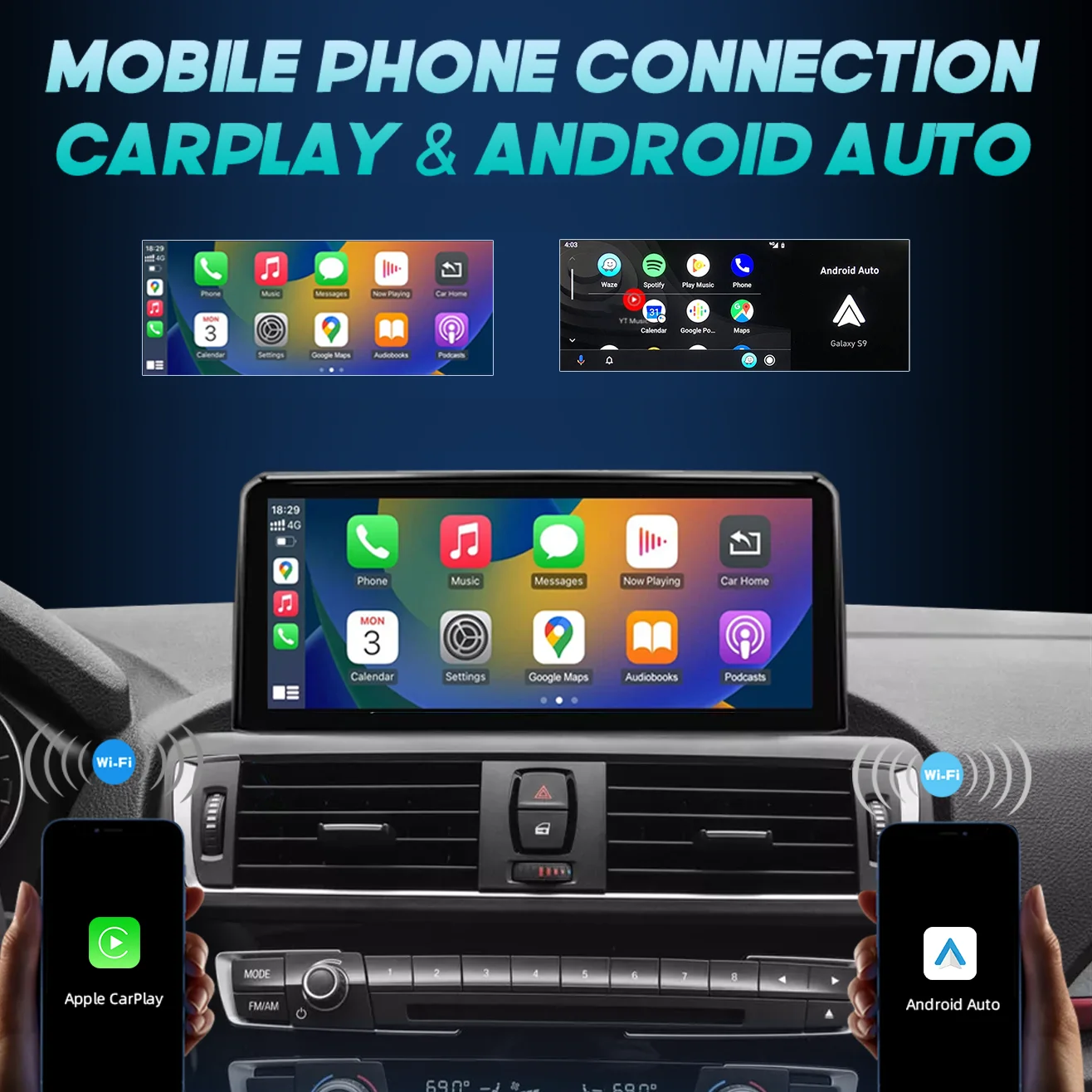 Фото Беспроводной Carplay Android Auto для BMW 3 4 серии F30 F31 F32 F33 F34 F36 NBT Мультимедийный дисплей Сенсорный экран GPS Navi №5