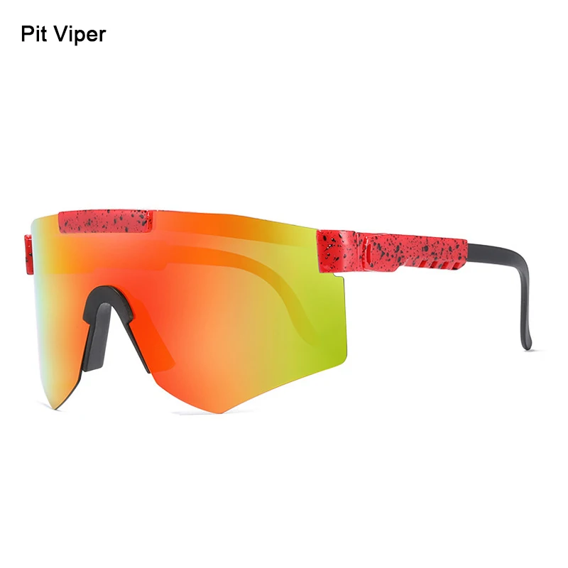 Pit Viper Polarized Oversized Sunglasses Men One-piece Lens Shield Gafas de sol Semi-rimless Mirror UV400 Adjustable