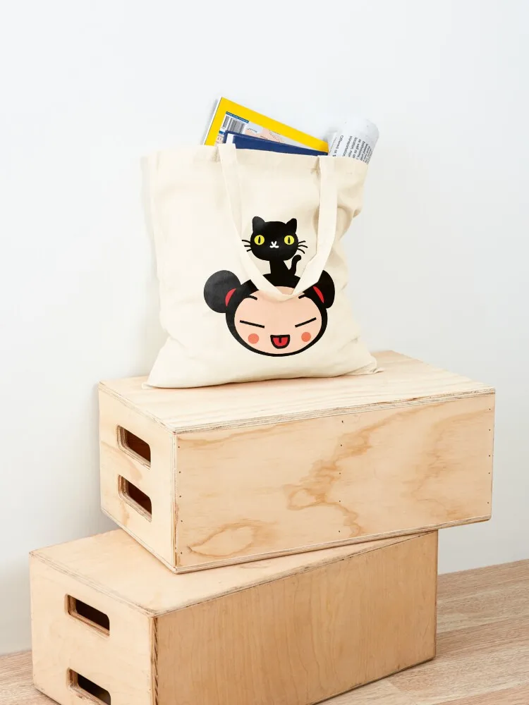 Сумка-тоут Pucca and a cat роскошная женская эко-пакет сумка-шоппер холщовая сумка-тоут