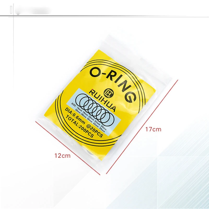 200PCS/set Watch O-Ring Waterproof Rubber Watch Back Cover Gaskets Watch Repair Tool for Watchmaker Thickness 0.5mm 0.6mm 0.7mm