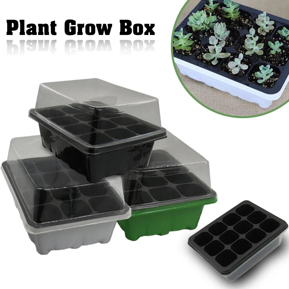 

Коробка для выращивания растений с 12 отверстиями коробка для выращивания семян многоразовая теплица для выращивания семян Прозрачная крышка горшок для посева в детском саду суккуленты выращивание