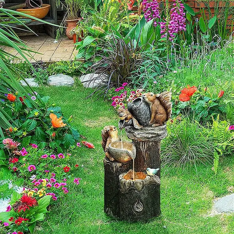 Полимерная утка семейный садовый фонтан для внутреннего дворика украшение сада