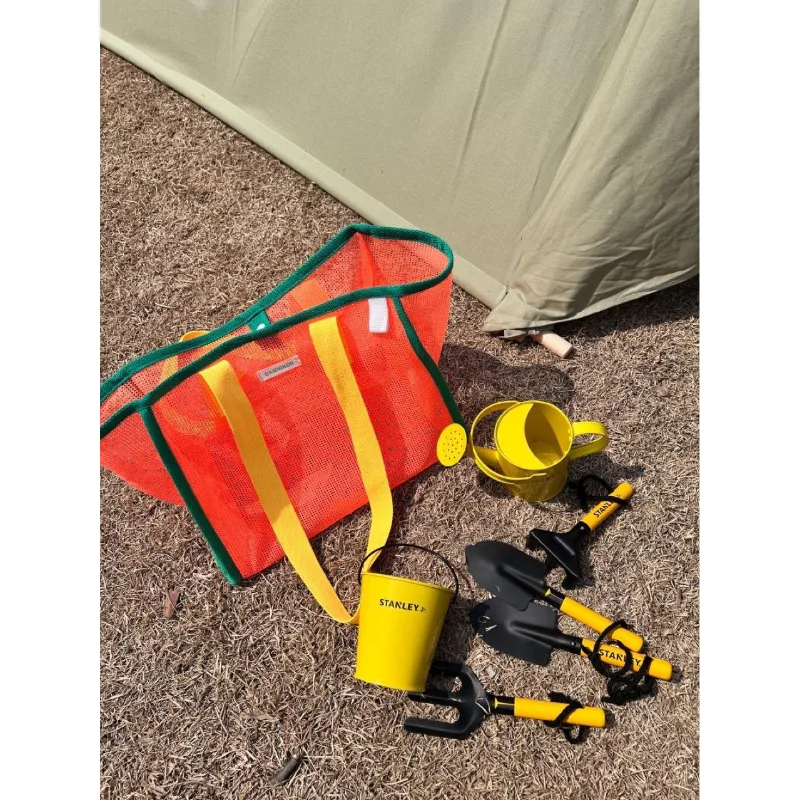 Toy Beach Bag Korean Portable Mesh Beach Bag Leaking Bath Bag Bath Pocket Large Capacity Travel Swimming Storage Bag Toy Basket