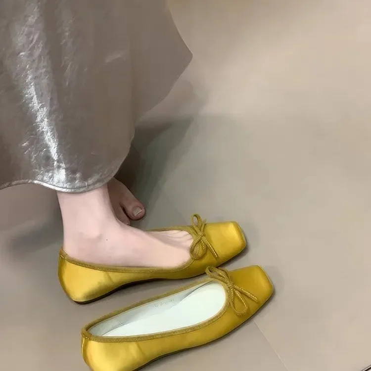 Новинка 2023 года твидовые женские удобные балетки без шнуровки на плоской подошве