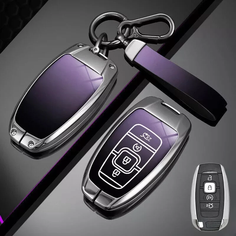 Zinc Alloy TPU Car Remote Smart Key Fob Case Cover Holder Bag With Keychain For Lincoln MKZ MKC Navigator Continental