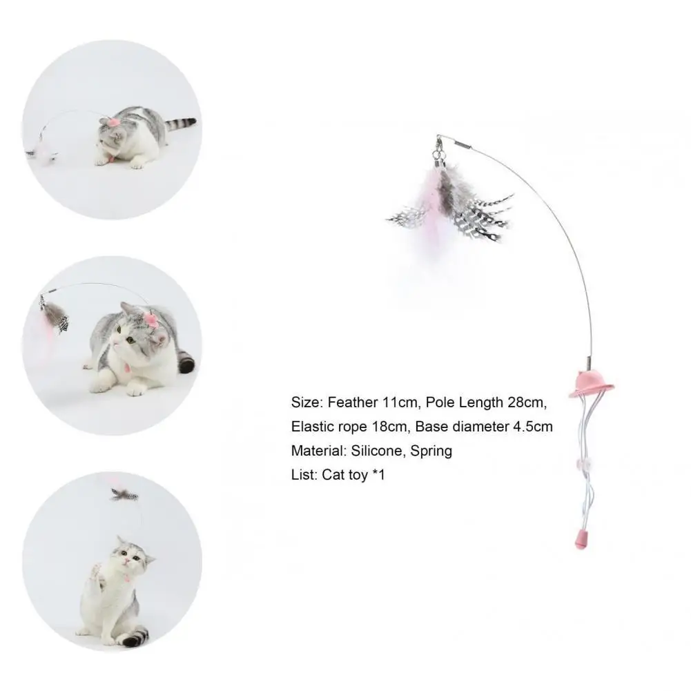 

Head Mounted Eco-friendly Funny Cat Feather Stick Toy Improve Relationship Cat Teaser Toy Simulation Cat Supplies